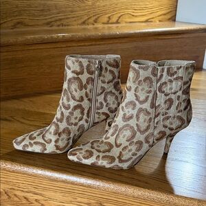Vince Camuto Tan Leopard Ankle Booties